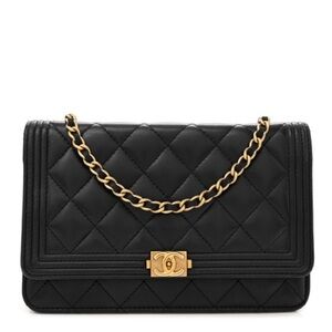 Chanel black lambskin WOC with gold hardware